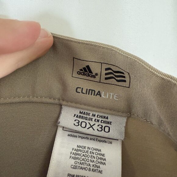 ADIDAS Pants Men's 30x27 Beige Climalite Flat Front Golf Work Lightweight - Picture 5 of 10